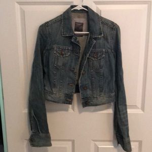 Cropped denim jean jacket